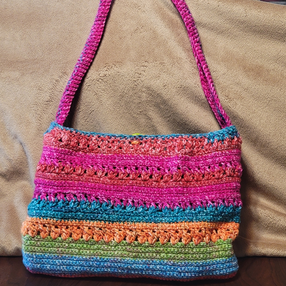 Vibrant Multicolor Crochet Shoulder Bag - Picture 4 of 4